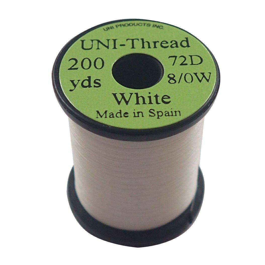 

TIEMCO UNI Unithread Fly Tying 200 White 8/0 Line, Yards, белый