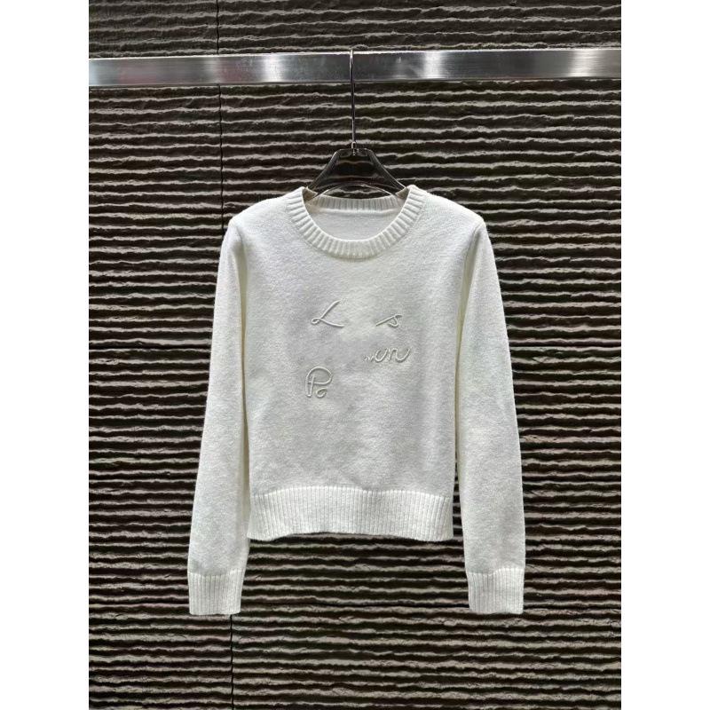 L Brand 2025 Autumn/Winter 3D Embroidered Letter Loose Pullover Knit Long Sleeve Versatile Top