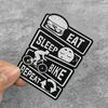 1Pc Eat Sleep Bike Repeat Sticker, Vinyl Decal for Mountain Bike Frame, Cool Decor & Accessories for Outdoor Cycling Enthusiasts