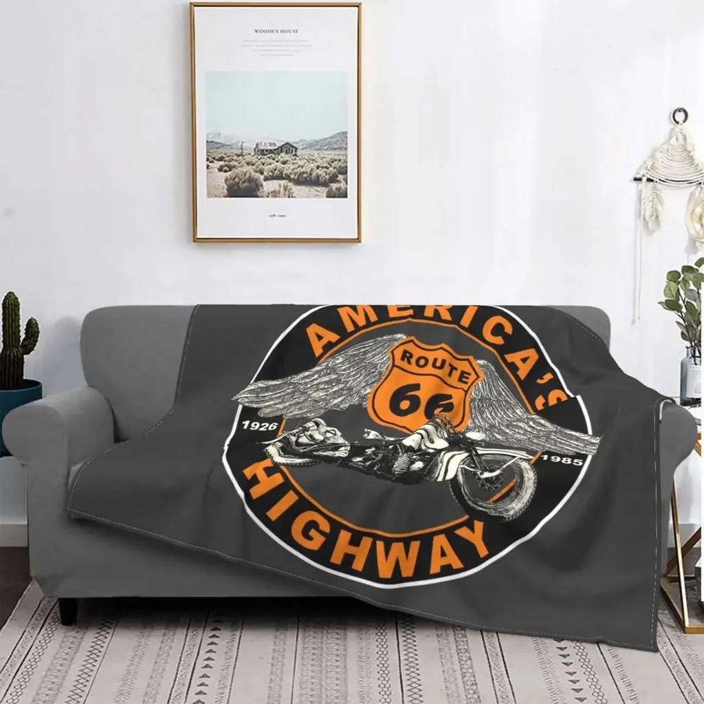 Route 66 Mother Road My Version Blankets Fleece Ultra-Soft Throw Blankets for Bedroom Sofa Bedspread for Living Room/Bedroom