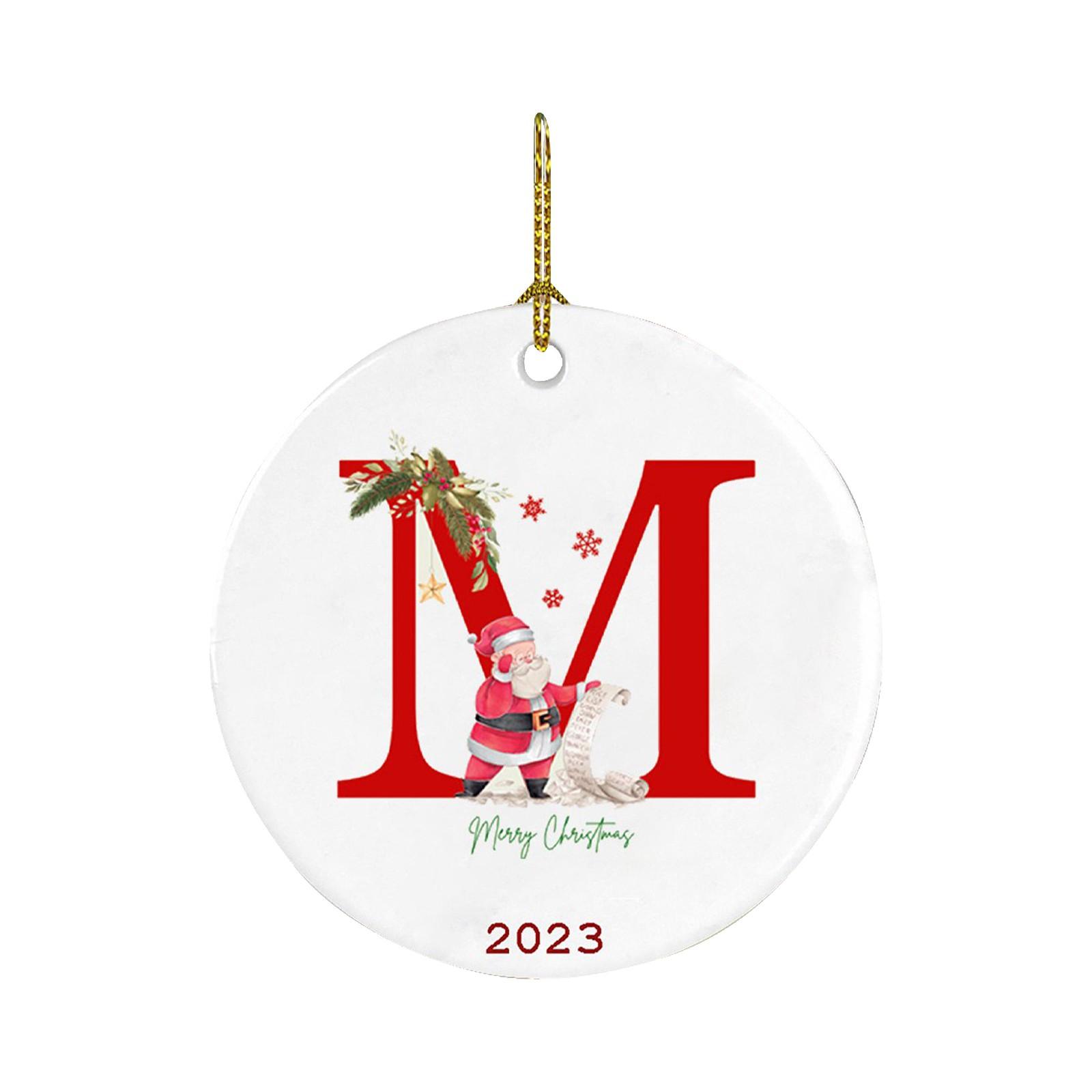 

26 букв Санта-Клаус Рождественский кулон Акриловый автомобильный кулон Украшение рождественской елки One Size