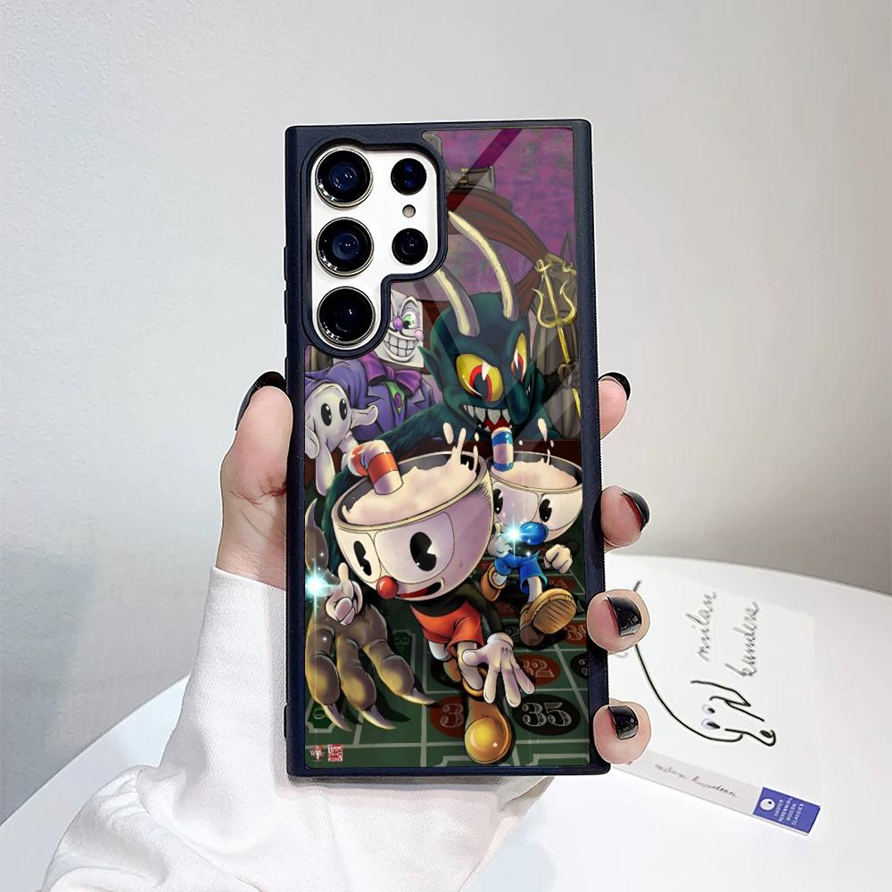 Cute Game Cuphead Phone Case For Samsung Galaxy S26 S25 S24 S23 S22 S21 S20 FE Edge Pro Plus Ultra PC+TPU Cover
