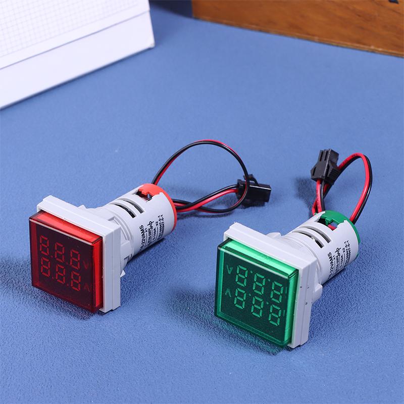 Mini Dual Display Voltmeter Ammeter AD16-22VAMS 220V Square LED Digital Ammeter Voltage Current Meter Voltammeter
