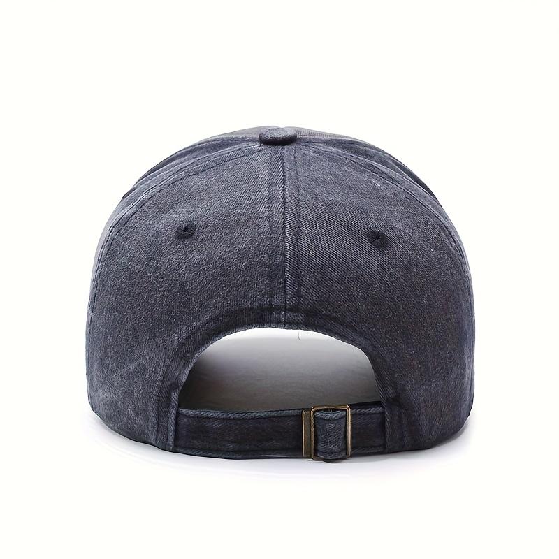 Vintage Washed Distressed Cap for Men Women, Spring Autumn Shark Embroidery Adjustable Baseball Hat