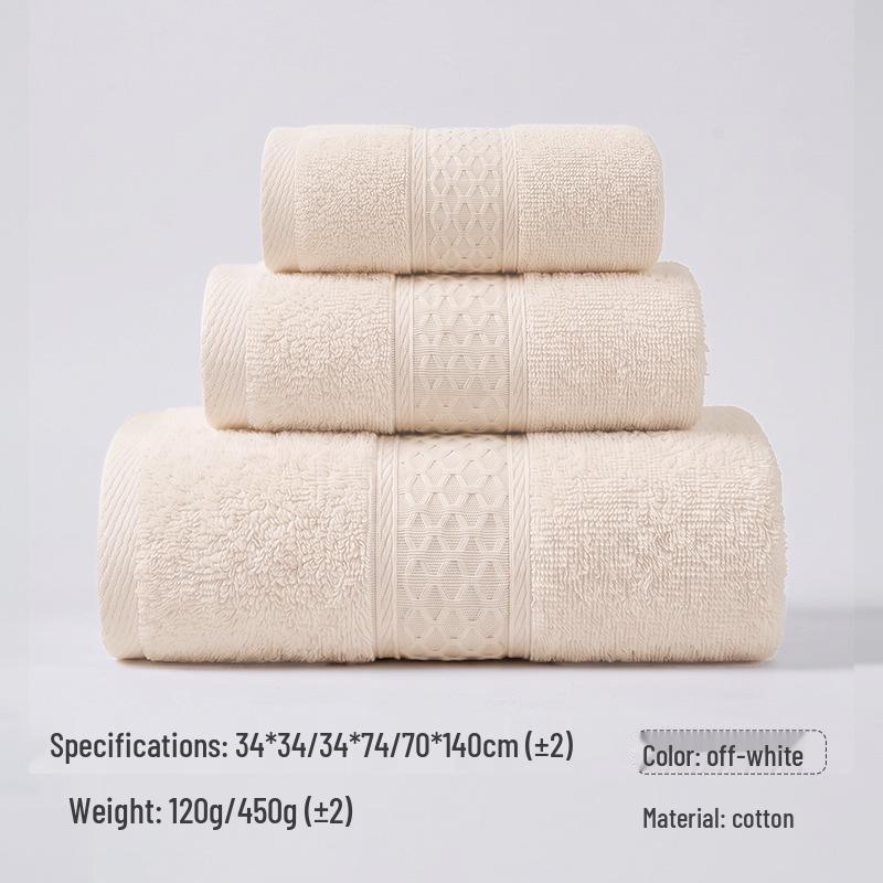 Toalha de Banho e Rosto Bordada de Algodão Puro Espesso - Altamente Absorvente, Perfeita para Uso Doméstico ou Presentes