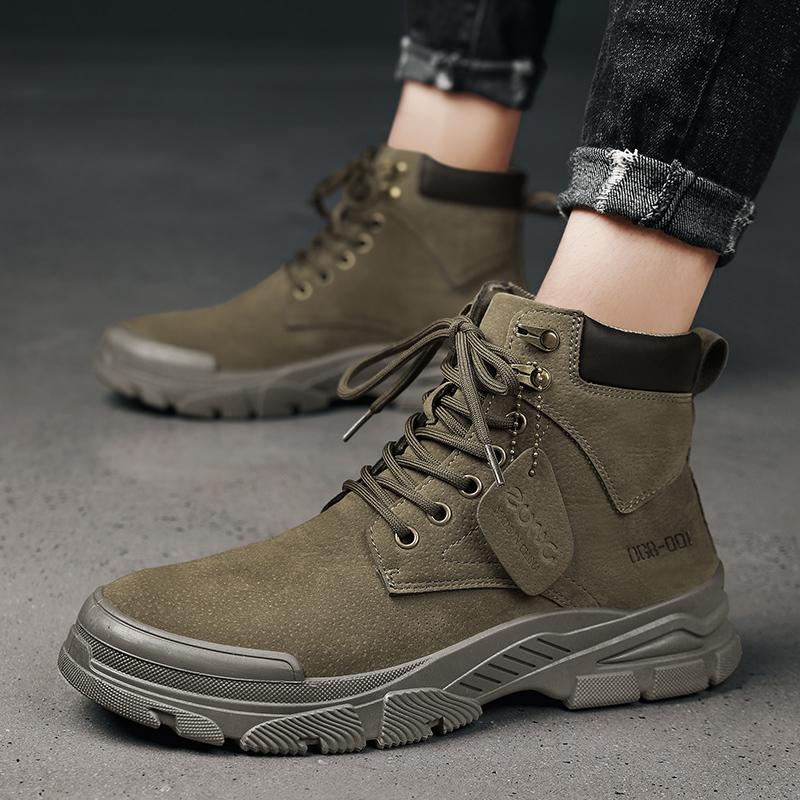 Fashion Fashion High Top Men Boots High Quality Trend Comfortable Men Work Boots Autumn New Original Non-slip Motorcycle Boots Casualr54