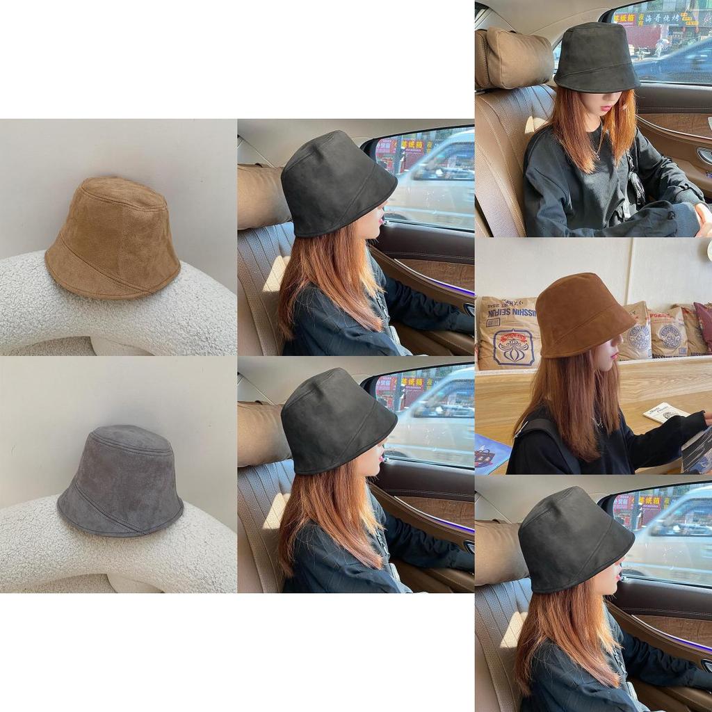 Fashionable Women's Suede Fabric Fisherman Hat In Neutral Colors Breathable
