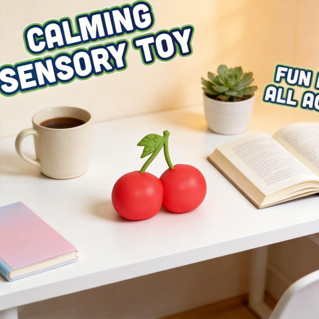 Squeezy Squeeze Cherries Silicone Stress Relief Toy For Home Office And Kids