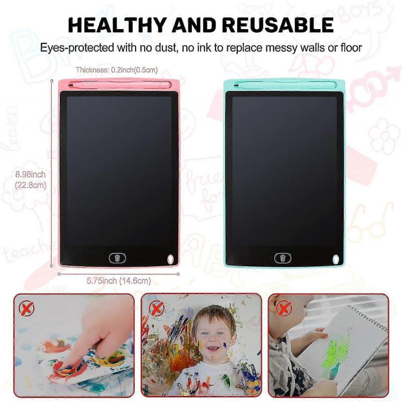 Lcd Writing Tablet  2 Packs Drawing Pads For Kids 3 4 5 6 Years Old 85 Inch Colorful Lines Doodle Scribble Boards Educational Toys For Boys Girls Road