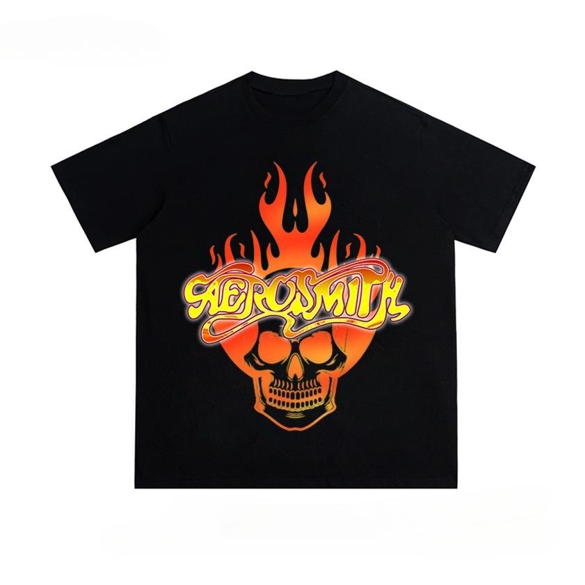 

Aerosmith Aerial Blacksmith Rock Band Short Sleeve Vintage Cotton Retro TShirt American Trend S разноцветный