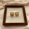 Retro Hong Kong Style Square Stud Earrings, Earrings, Resin Niche Design, High Sense, Daily Delicacy, Commuter Earrings