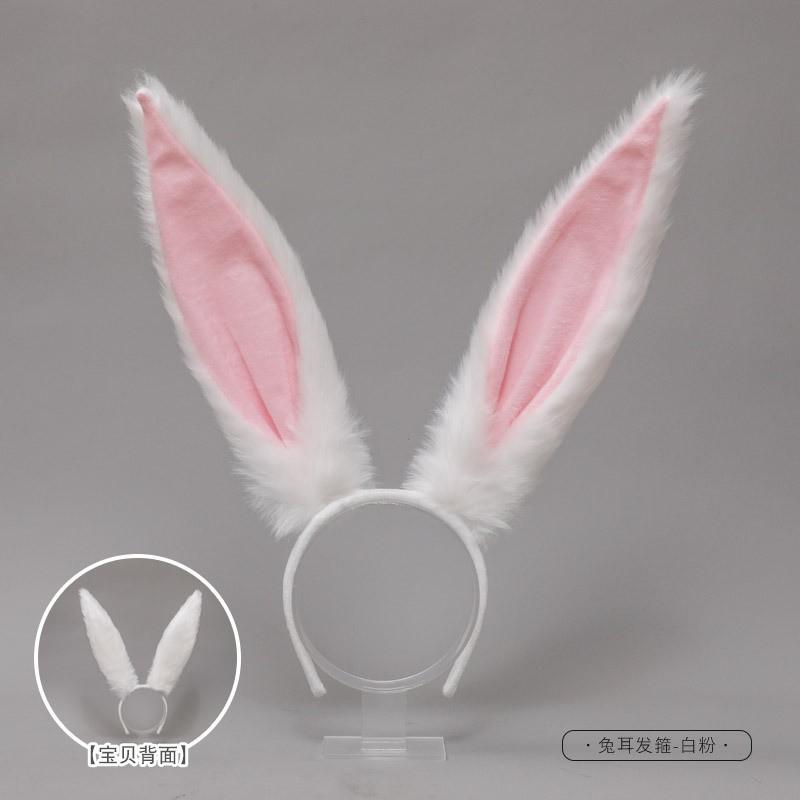 Handmade Rabbit Ear Headband Girls Cosplay Lolita Kawaii Hair Accessory Easter Costume Party