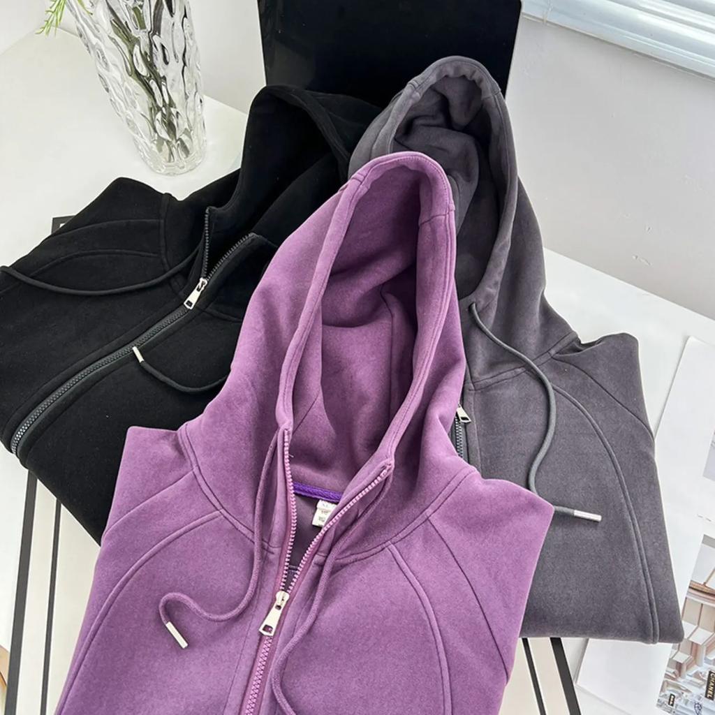 Plus Size Women's Thick Hooded Sweater Women's Autumn and Winter Cardigan Jacket