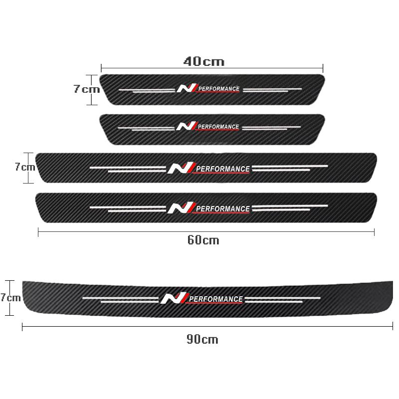 Car Door Sill Threshold Trunk Bumper Pedal Decal Stickers Cover For Hyundai i30 i20 i10 i40 Tucson Kona Sonata Veloster Elantra