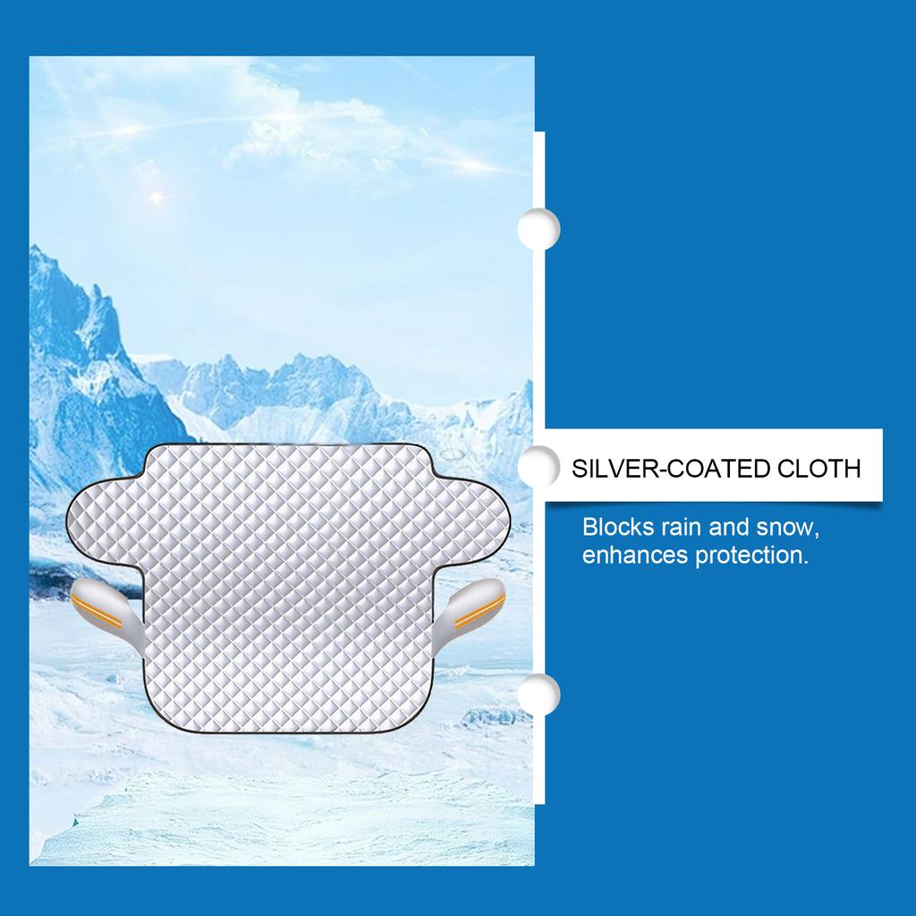 Car Windshield Snow Cover Silver Coated Cloth Anti Frost Ice Protector Sun Shade with Side Mirror Covers for Cars SUV