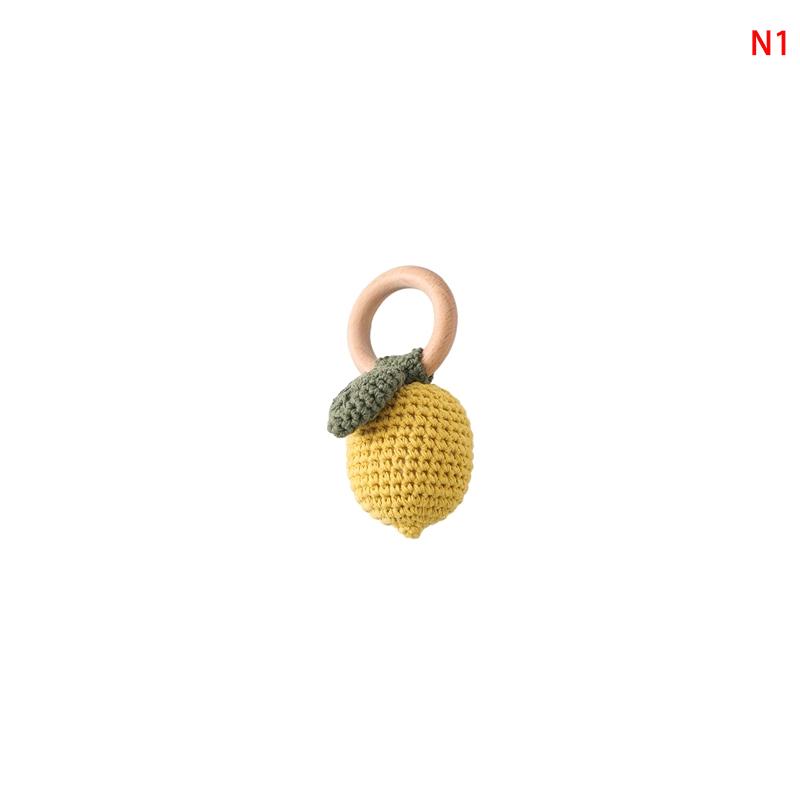 

For Lemon Rattle Bite Strength Exercise Comfort Toy Children S Crochet Fruit Rattle Music Toy Teether Newborn Toy Rattle Gift