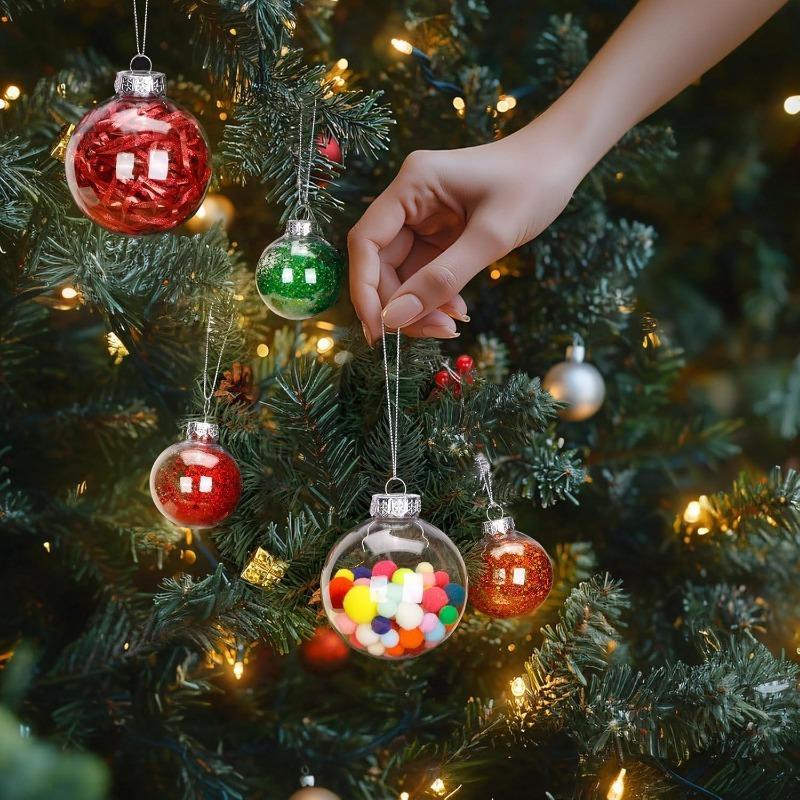 1Pcs Christmas Decoration Fill DIY Balls for Xmas Tree Hanging Light Bulb New Year Home Room Family Decor Navidad Wedding Decor