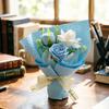 3 Heads Mini Artificial Rose Soap Flower Bouquet Preserved Rose Flower with Aromatherapy Valentine's Day Gifts for Women Mom Wife