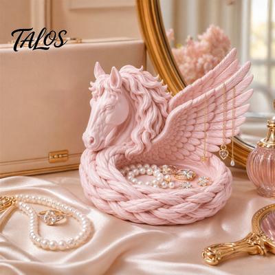 Eingangsbereich Ablagefach 3D-gedruckter Pegasus Schmuckaufbewahrungsschale, Geflügeltes Pferd Schmuckschale, Elegante Kleine Gegenstände Aufbewahrungsschale Skulptur Schreibtisch