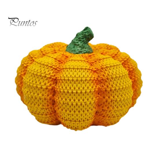 Small Autumn Window Accents Handmade Resin Pumpkin Figurine Halloween Decor, Simulated Knit Tabletop Statue, Soft Texture Decor Mini Fall Holiday