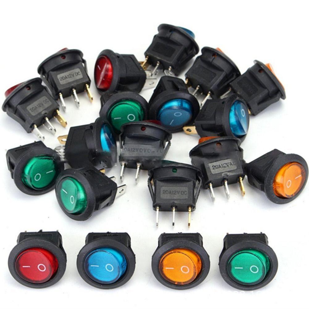 Round Rocker Plug DIY Light Switch Car Button Lights Power Switch Switches