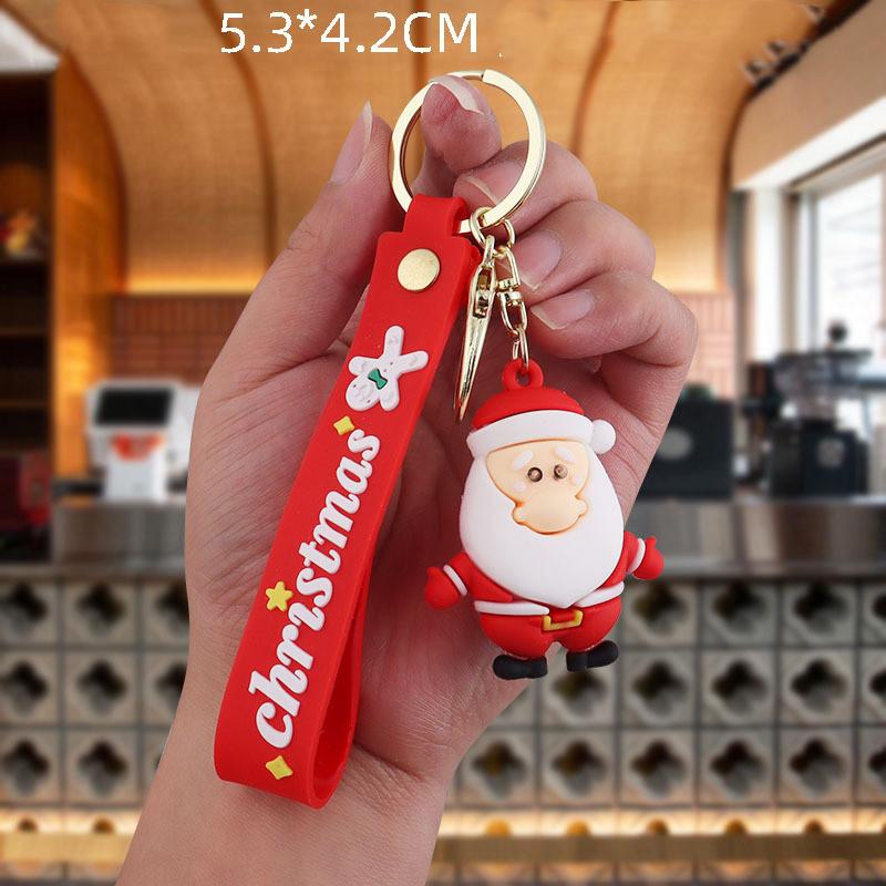2024 New Christmas Keychain Pvc Soft Rubber Schoolbag Pendant Doll Christmas Small Gift Series Car Accessories Interior Ornament
