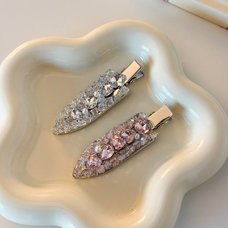 2Pcs Crystal Pearl Sparkling Diamond Hair Clip,Sparkling Exquisite,Date Party,Women's Daily Style Fashion Headwear Hairclip