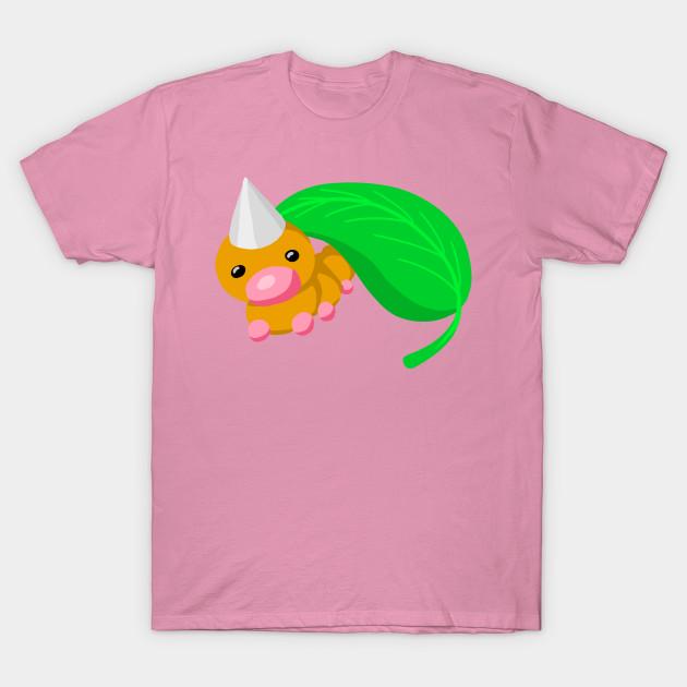 T Shirt Women Caterpiller Under A Leaf Harajuku Print Kawaii Tshirt Summer Short Sleeve Female T-Shirt Top Tee