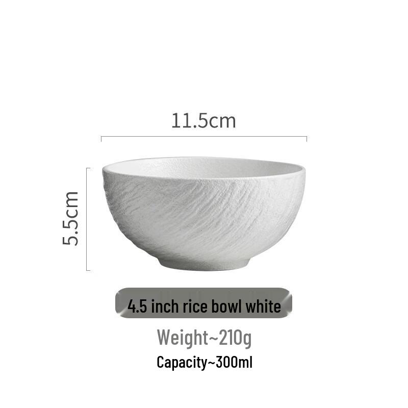 Zhishi Stone Pattern Ceramic Rice Bowl