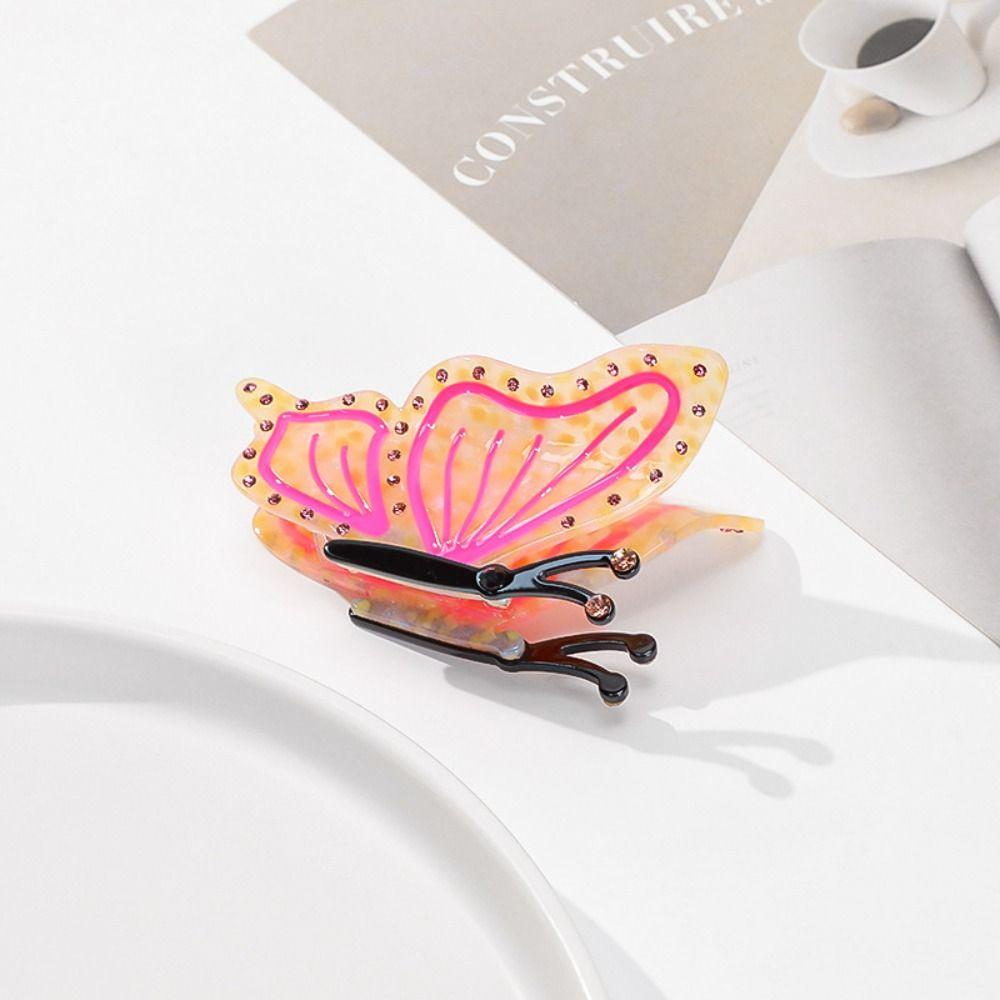 Sweet Butterfly Acetate Hair Claw Korean Style French Shark Clip Acetic Acid Hair Claw  Headwear
