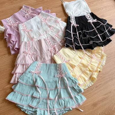 Japanischer Kawaii Lolita Stil Plisseeröcke Damen Hohe Taille Rosa Süße Fee Y2k Ästhetischer Rock Weiblich Koreanische Mode Niedliches Design Kleidung 2025 Neu