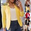 Costum sacou casual mărime mare, poliester, versatil, modă pentru femei, business, pentru birou, mulat