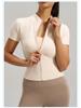 Top da Yoga ad Alta Elasticità con Zip, Vestibilità Aderente e Collo Alto