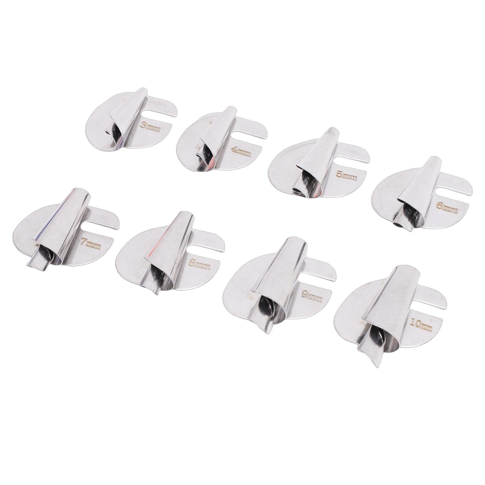8 Pcs Rolled Hem Presser Foot 3-10mm Stainless Steel Seam Rolled Hem Foot for Sewing Machine