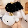 40Cm Carino Gatto Nero con Corona Peluche Giocattoli Kawaii Grande Morbido Cuscino Cuscino Ins Gatto Nero Peluche Giocattolo Bambola Per Ragazzi Ragazze Regali di Compleanno