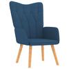 Vidaxl Armchair with Footrest, Blue, Fabric Upholstered