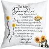 Sunflower message printed pillowcase bedroom living room sofa home decoration gift for my daughter letter cushion cover