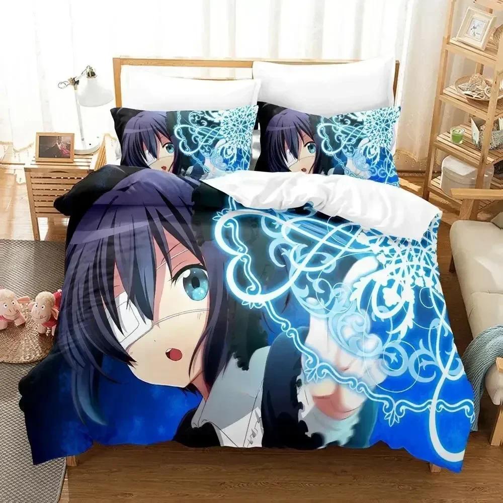 Kawaii Girl Love Chunibyo Other Delusions Bedding Set Printed With Pillowcase Duvet Cover Soft Queen King Size Bedclothes Home