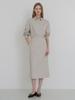 MOMET Ford Collar Shirt Dress Light Beige