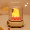 Vintage Capybara Nightlight Silicones Desktop Figurine with Gentle Glowing Oil Lamp Shape USB Rechargeable Night Lamp