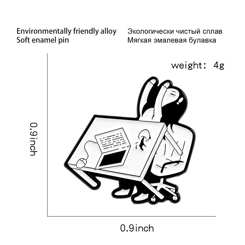 

Мультяшные злые офисные девушки, значки на стол, эмалевые значки для персонала, уставшие от работы, свергнуть стол, забавные украшения, подарок для офисного персонала