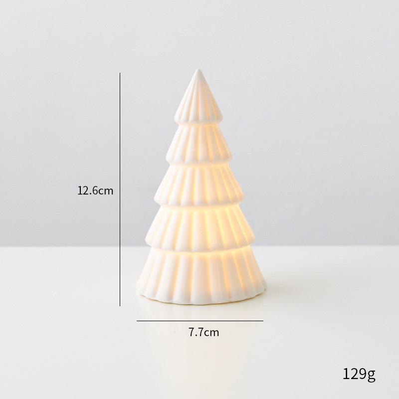 Weißer Keramik Weihnachtsbaumschmuck Dekoration Neujahrsfeiertag Tischaufsteller für Zuhause Festliche Dekoration Geschenk