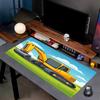 excavator Theme Mouse Pad, Non Slip Rubber Base, Multifunctional Office & Home Decor, Perfect for Workspace Personalization.