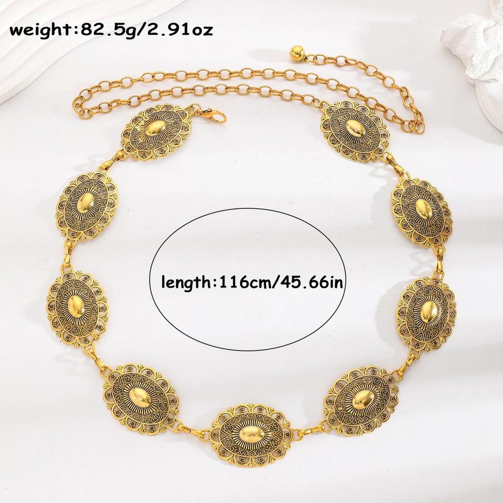 Bohemian Retro Metal Waist Chain for Women - Ethnic Style Body Jewelry