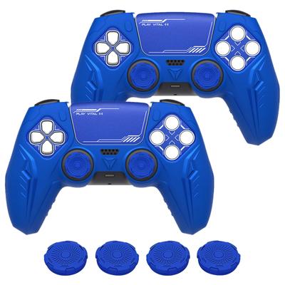 PlayVital 2 sady prémiových silikónových krytov na rukoväť pre PS5 kybernetický mechanický dizajn ochranný kryt pre kompatibilný s oficiálnou nabíjačkou PS5
