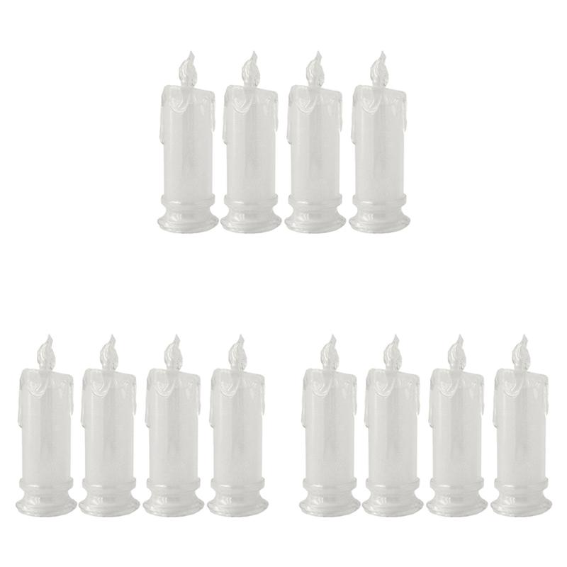 

HHO-12PCS LED Flameless Candles ,LED Clearance Pillar Candles, Battery Included,Decoracion For Halloween Christmas білий