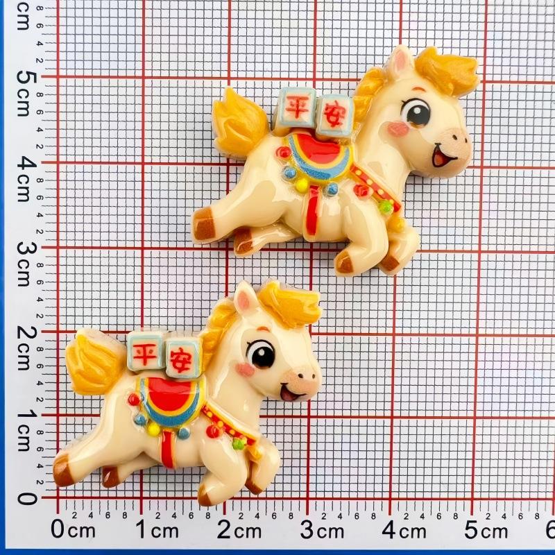 10Pcs Cartoon Diy Resin Accessories Cabochon Flatback Cute Cartoon Pony Embellishments For Diy Jewelry Making Decoration