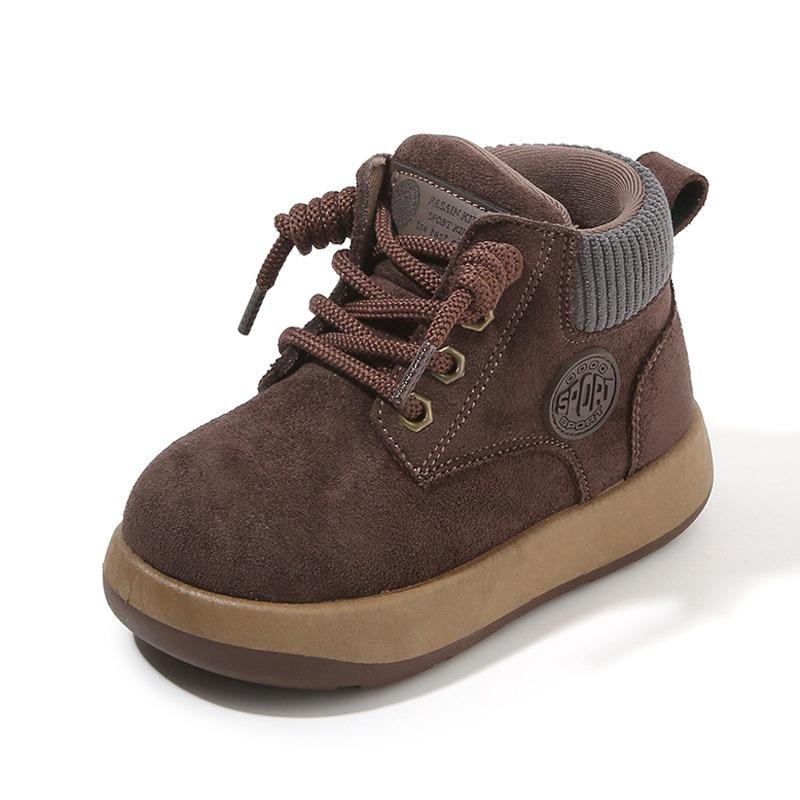 Kids Vintage British Style Soft Sole Low Top Ankle Boots Unisex Children Casual Shoes