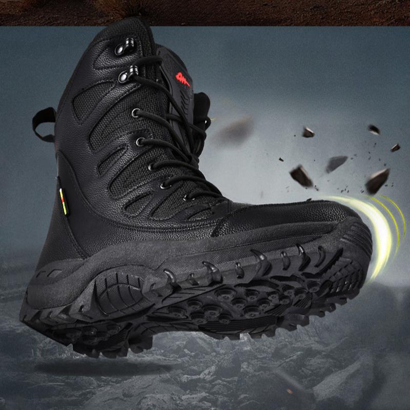 New Waterproof Men's Boots Outdoor Non-slip Men Hiking Boots High Top Winter Men's Motorcycle Boots Rubber Men Work Desert Boots