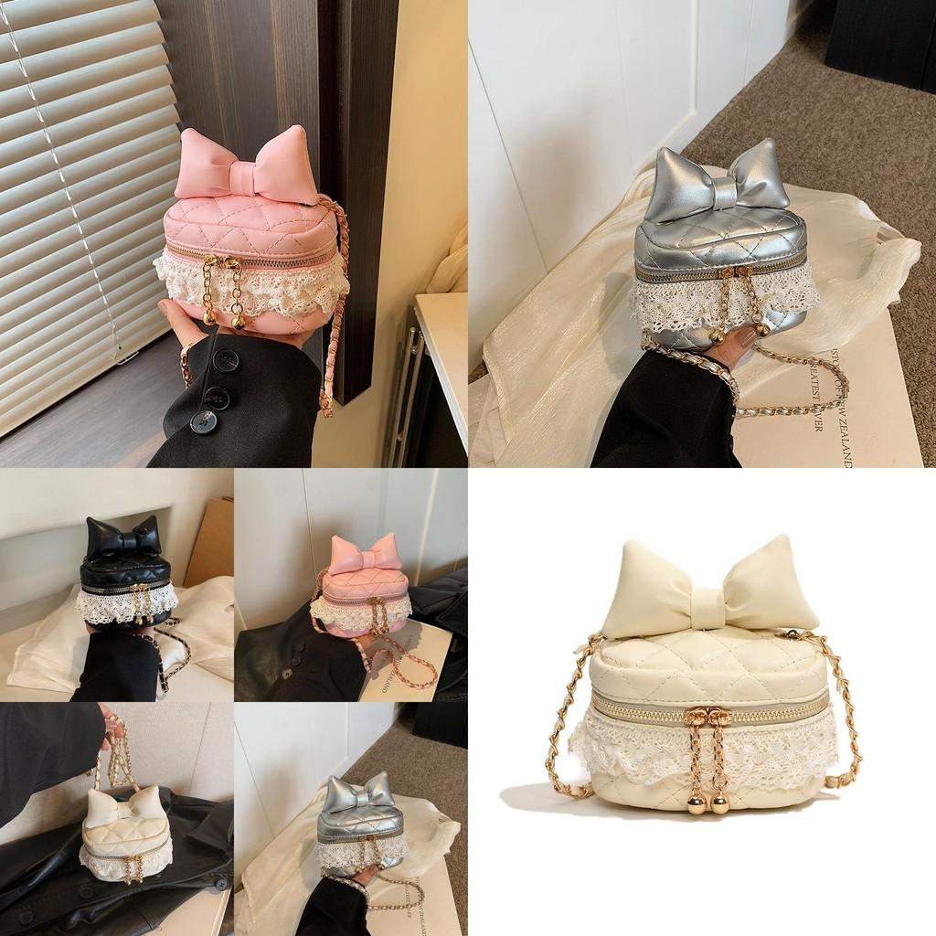 Adorable Mini Box Bag With Bowknots And Lace Chain Chic Style For Boys And Girls
